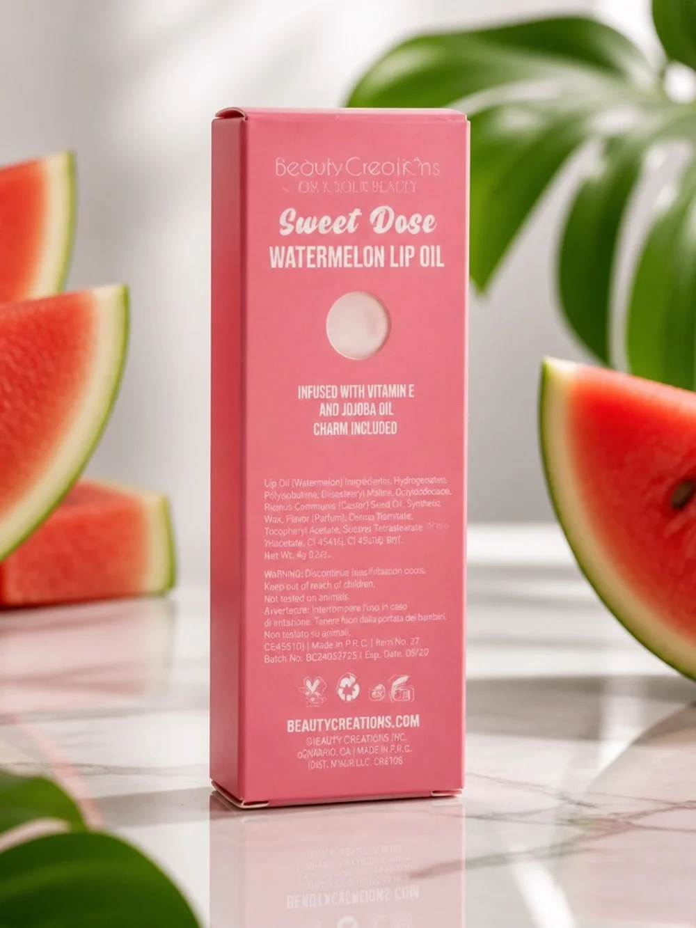 🍉 Beauty Creations Sweet Dose Watermelon Lip Oil w/ Charm NWT
